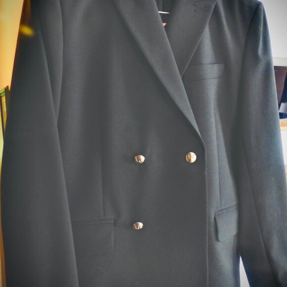 7 For All Mankind Double-Breasted Blazer Black, size 40 - Picture 1 of 11